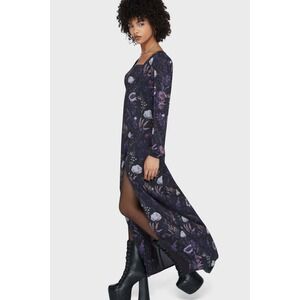 Killstar Dusk's Garden Maxi dress in purple size XL